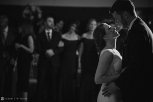 A wedding couple sharing their first dance at Loews Hotel in Philadelphia.