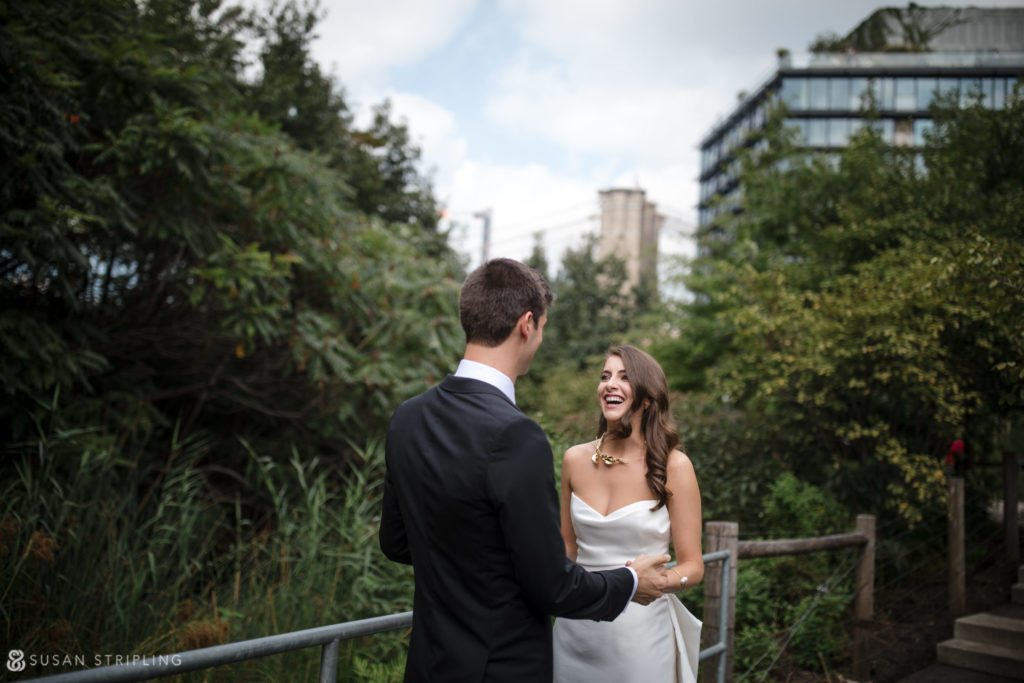 first look locations for a 1 hotel brooklyn bridge wedding