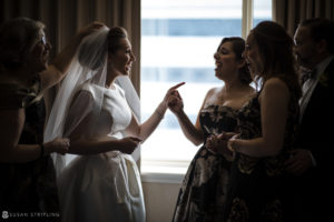 A bride and her bridesmaids are getting ready for their wedding at the Westin in Philadelphia.