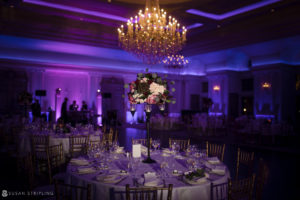 A Wedding Reception at Park Chateau with purple lighting.