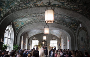 A wedding ceremony in a private club in Manhattan.