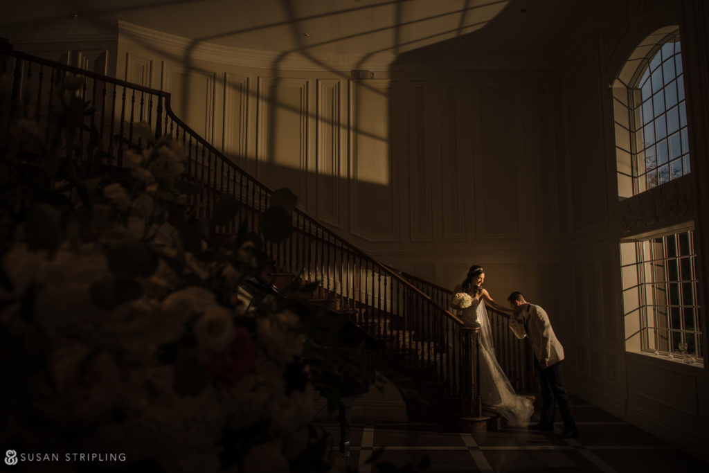 estate at florentine gardens wedding staircase shot