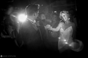 A bride and groom dancing at the Loews Hotel Philly wedding reception.