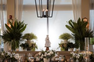 A cake on a wedding table at the Ritz Carlton in Dorado Beach.