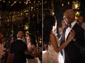 A bride and groom sharing their first dance at a 74 Wythe outdoor wedding.