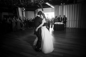 A bride and groom sharing their first dance at a wedding in New York.