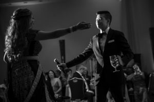 A bride and groom dancing at a wedding in New York.