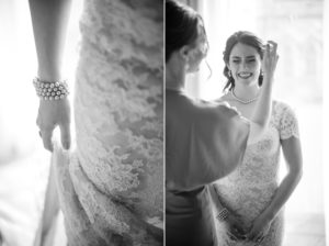 A bride is getting ready for her wedding in New York.
