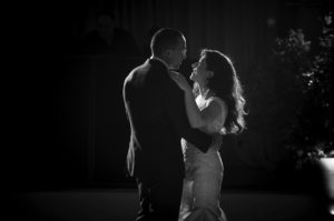 A black and white wedding couple sharing their first dance in New York.