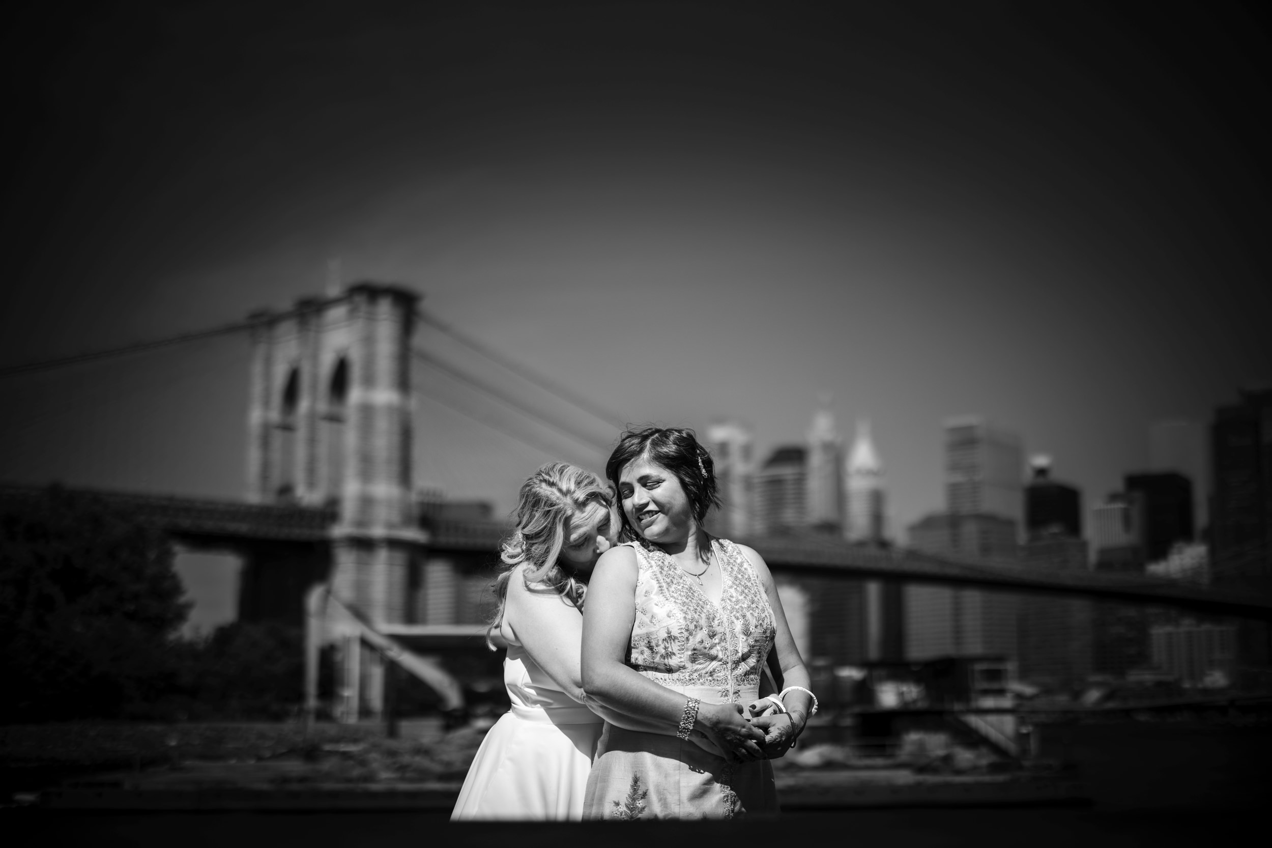Celestine Brooklyn wedding portraits at Brooklyn Bridge Park