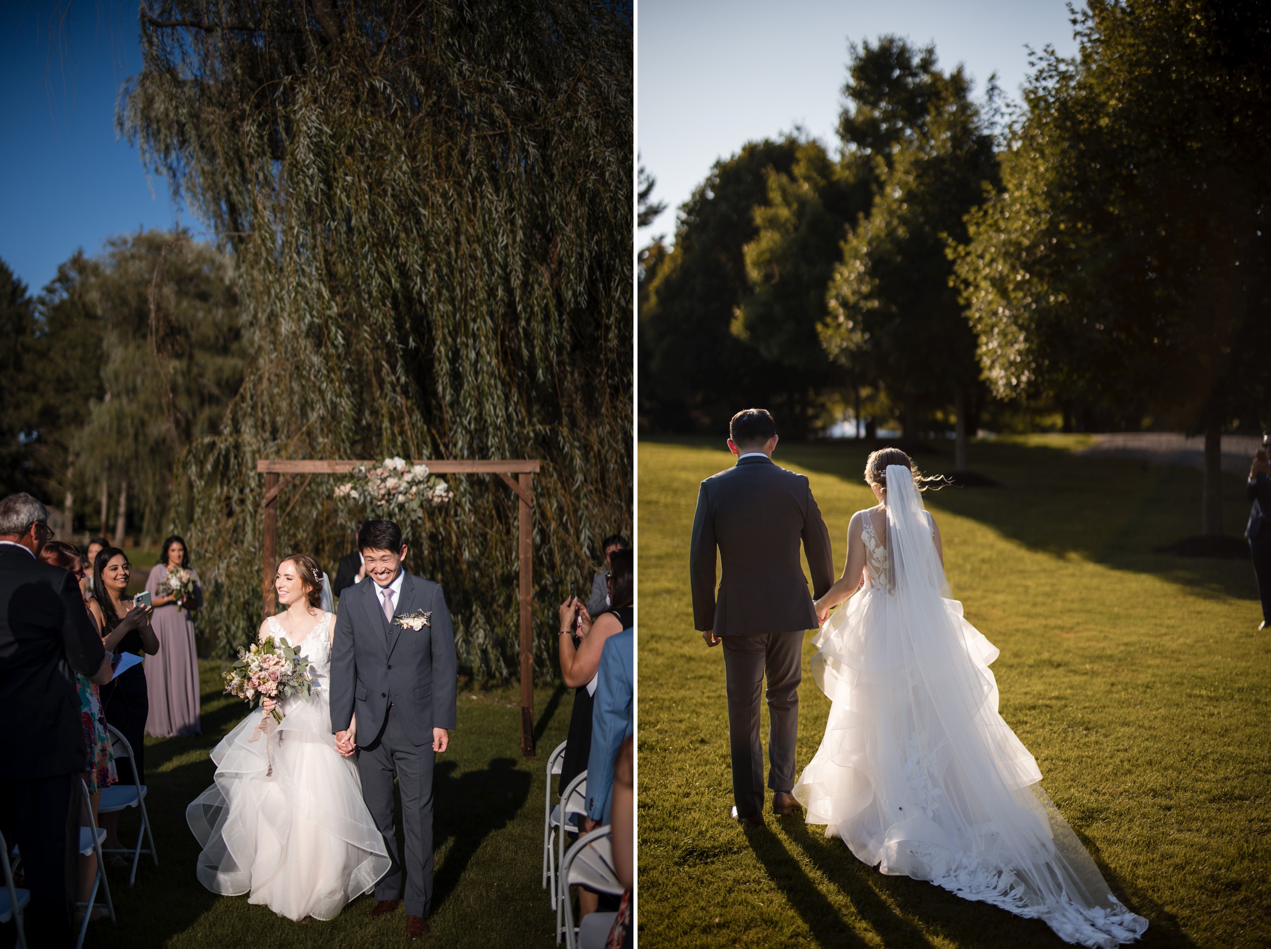 ceremony recessional Windows on the Water at Frogbridge wedding