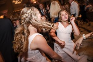 Ashford Estate wedding reception photo of flower girls dancing