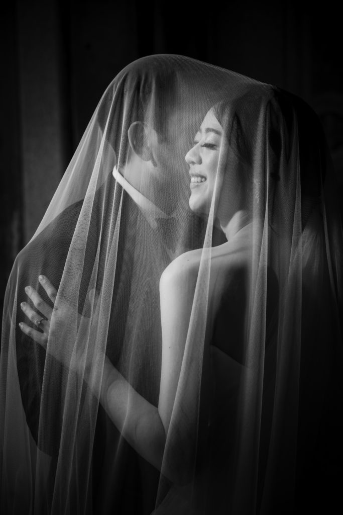 central park wedding photography with a couple under a veil