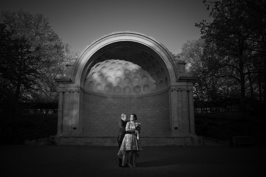 the bandshell in central park for elopement photography