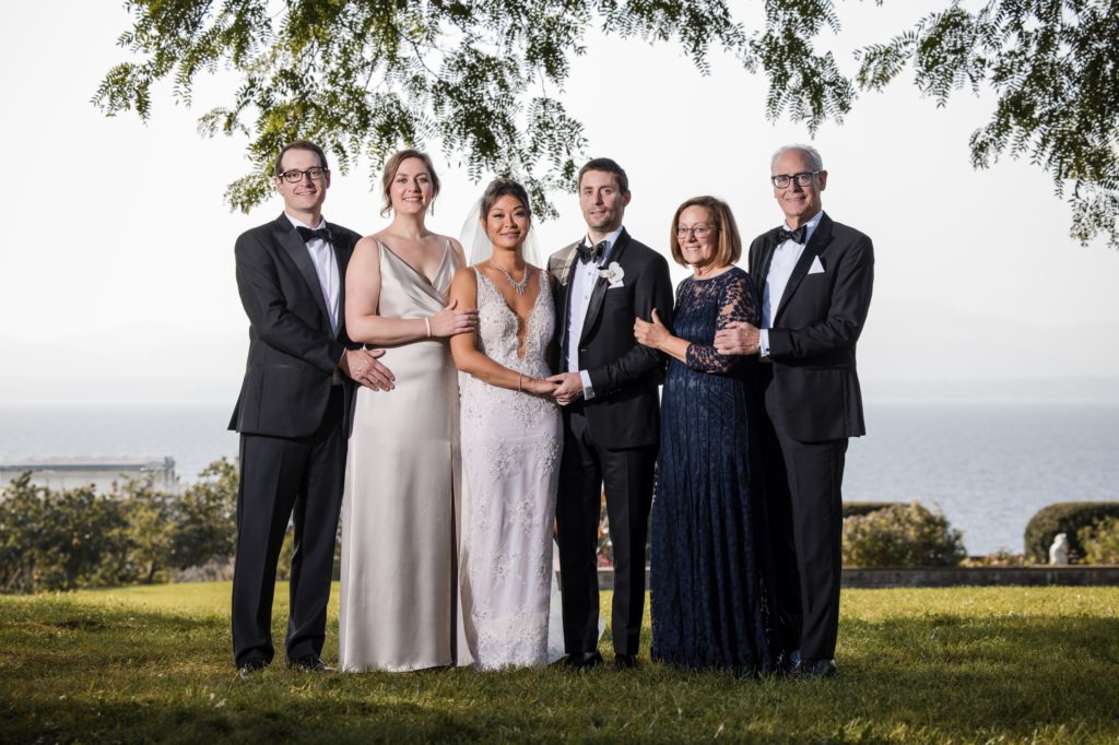 wedding family photo shelburne inn view of lake champlain