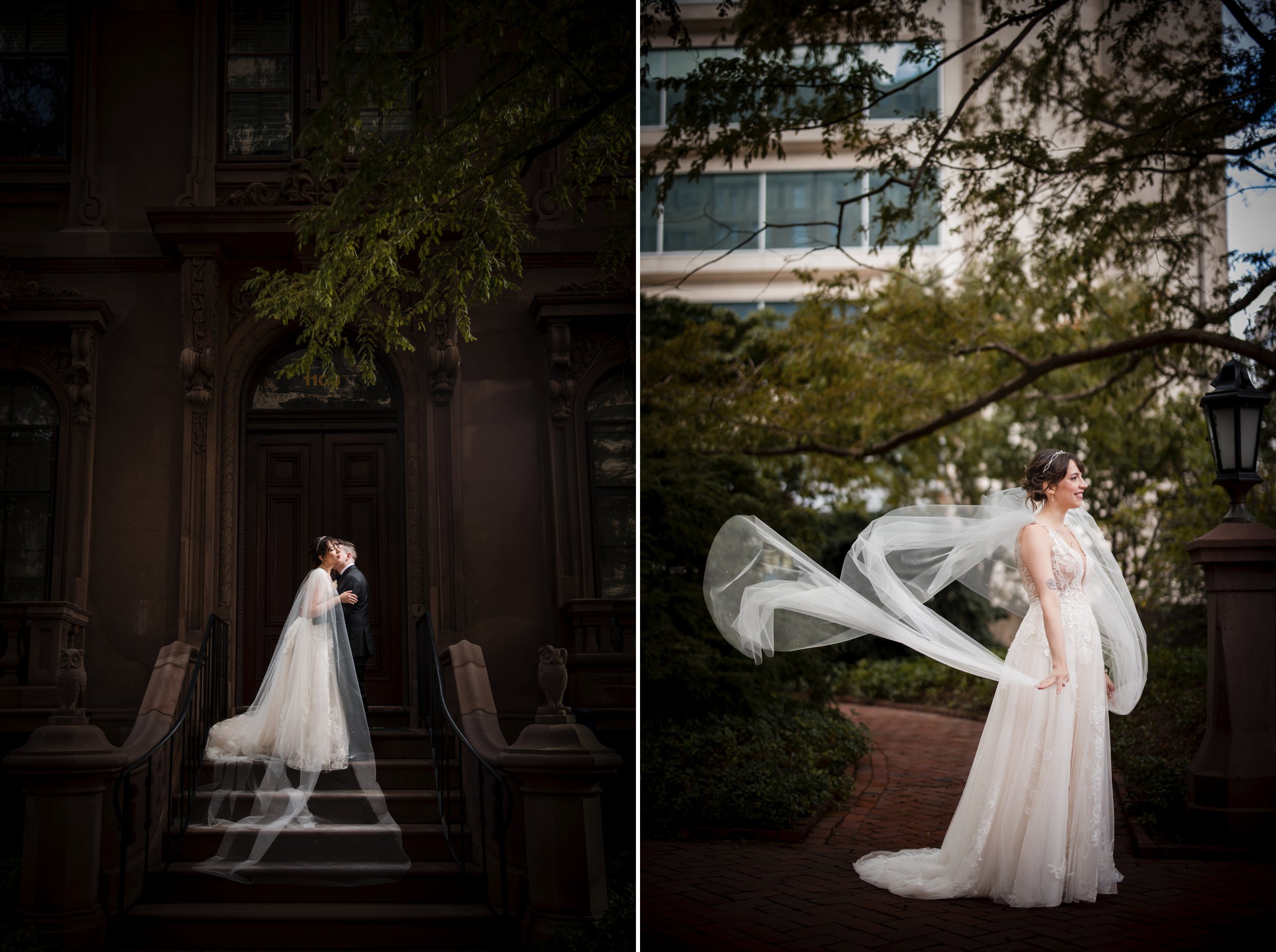 hotel dupont wedding portraits outside nearby