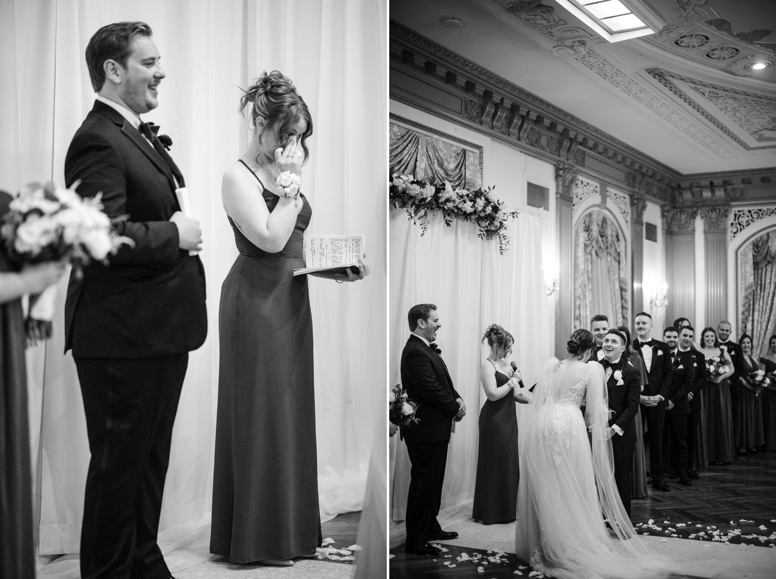 hotel dupont wedding ceremony in ballroom