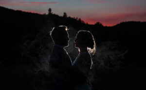 wedding day portraits at night