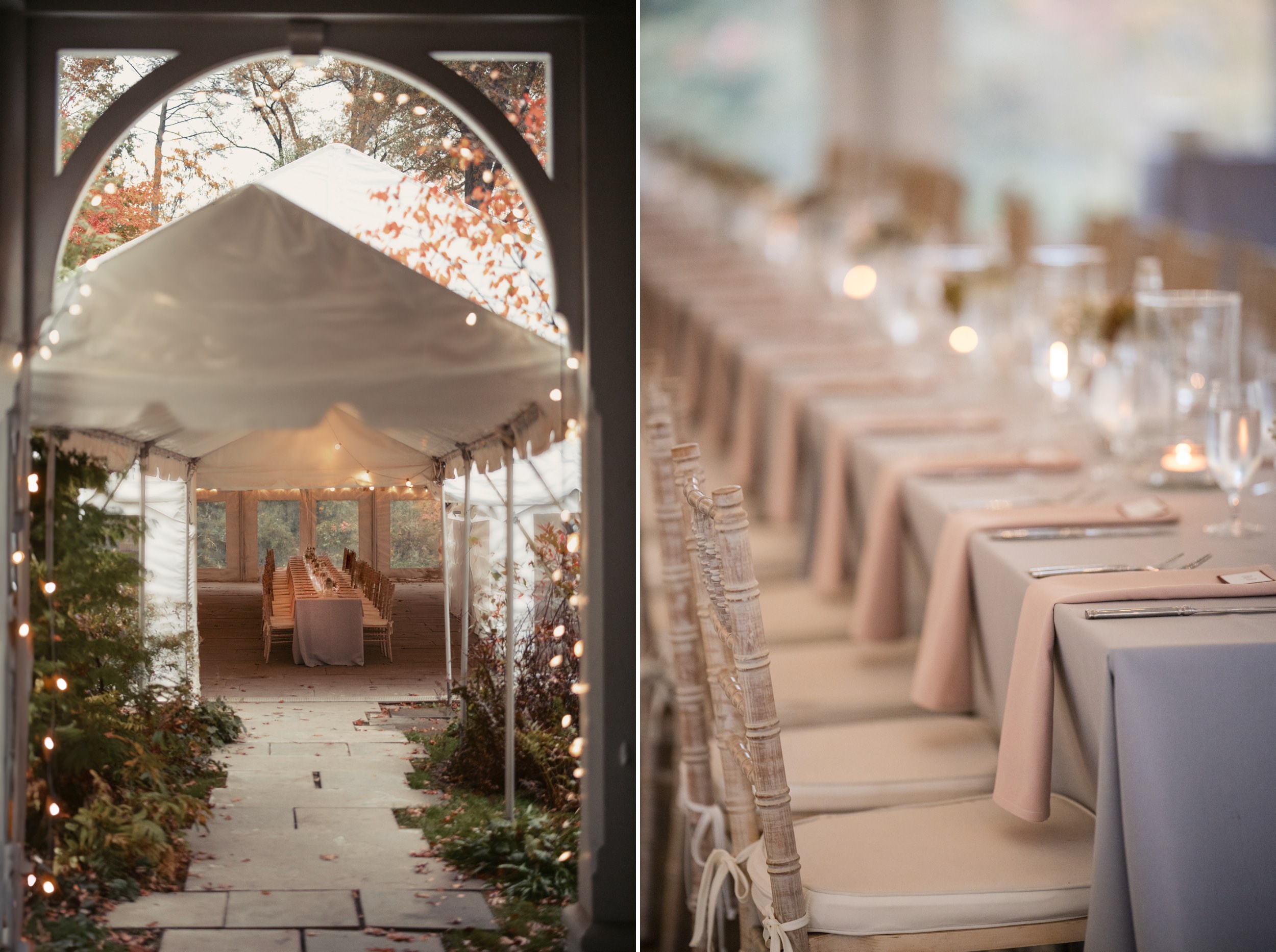 portico awbury arboretum wedding tented reception