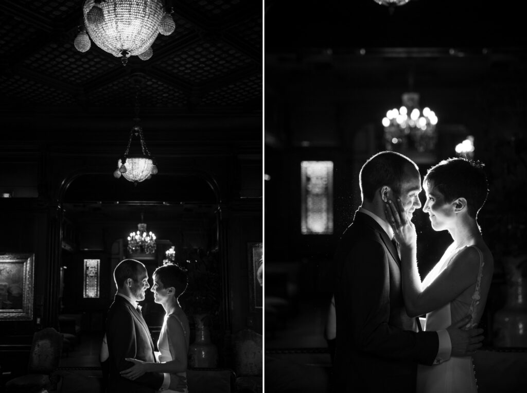 national arts club nyc wedding indoor photos bride and groom