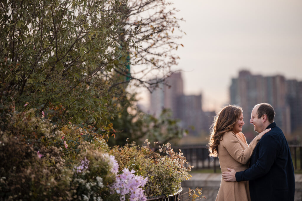 carl schurz park engagement with foliage