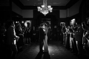 A couple's first dance at their wedding.