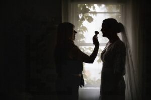 Bride having make up session