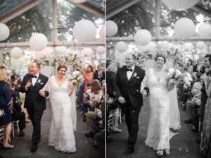 Bride and groom smiling as they enter marriage