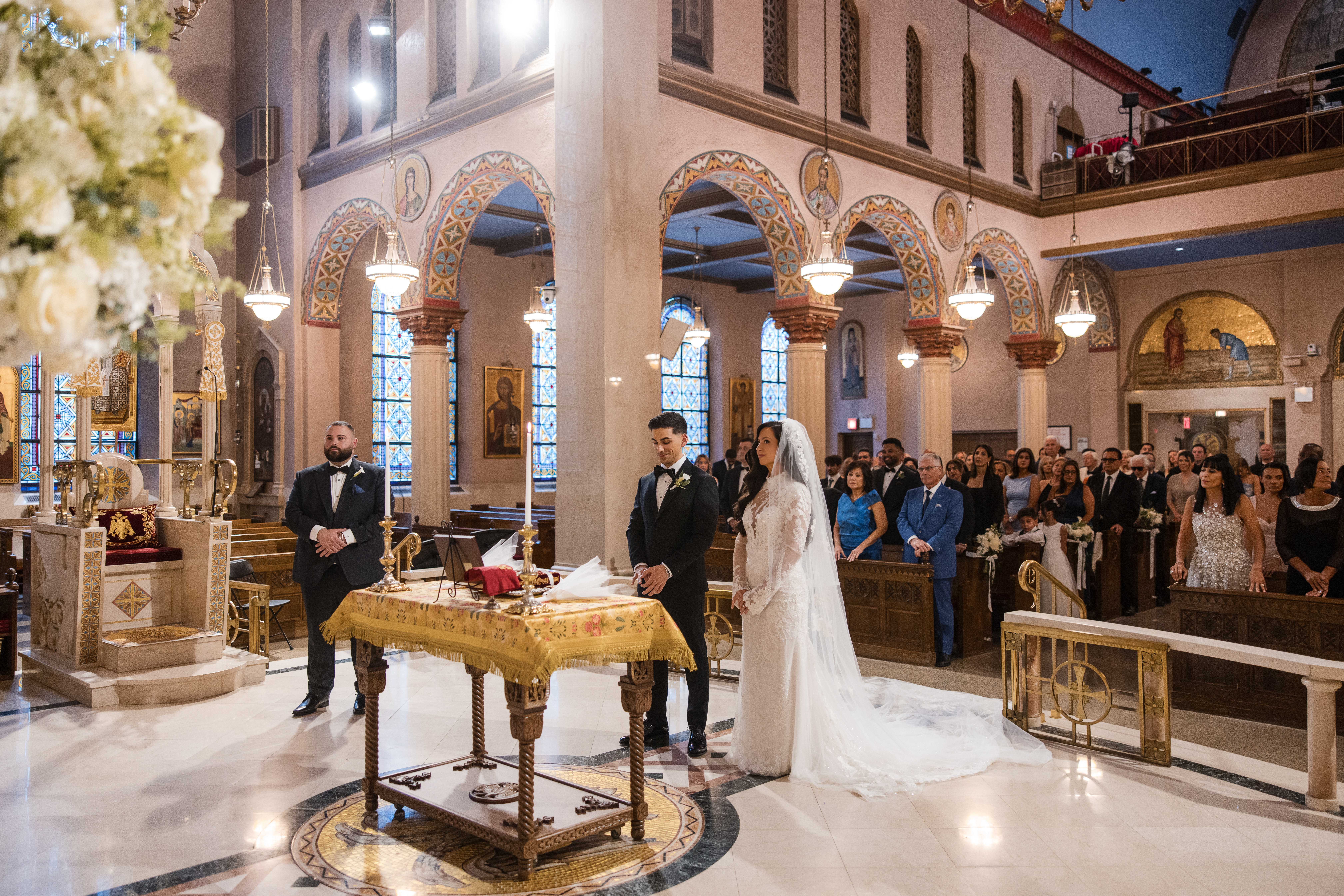 NYC Greek wedding photographer documenting a ceremony